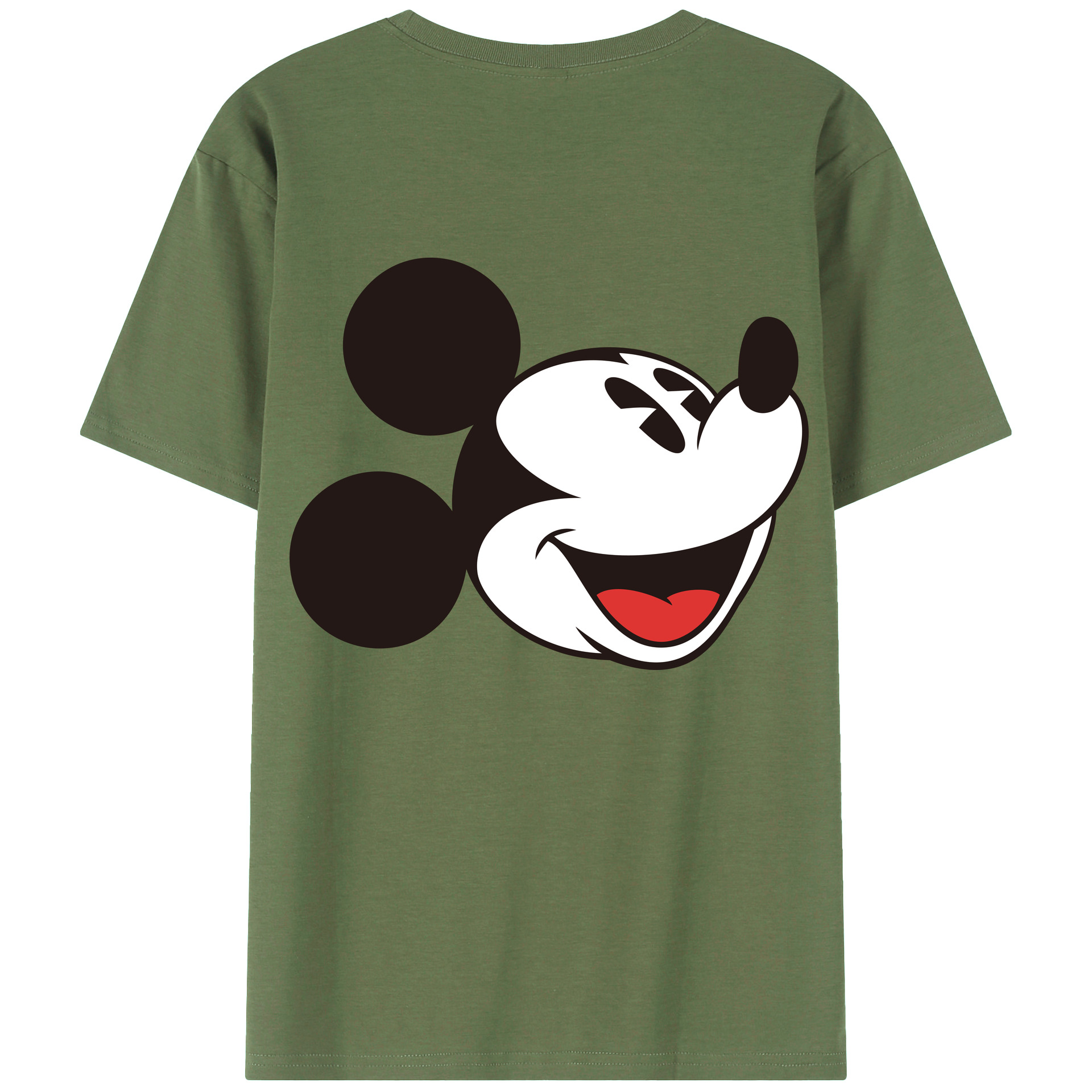 ミッキーマウス Mickey Mouse 綿100％ メンズ半袖Tシャツ（バックプリント） 通気性